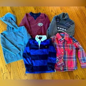 Bundle of 5 Boys 4T Cold Weather Shirts/Sweaters